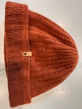 Fjallraven Kids Rust Orange Ribbed Knit Beanie